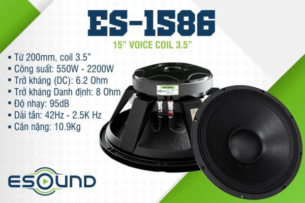 Loa bass rời Esound ES-1586, bass 40 4 tấc coil 86, cs 550w