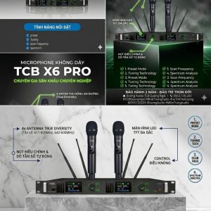 Micro Không Dây TCB X6 Pro – Giải Pháp Âm Thanh Chuyên Nghiệp Cho Sân Khấu & Sự Kiện